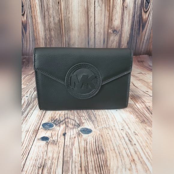 Michael Kors Genuine Leather Mk Logo Fanny Pack Black - Picture 1 of 13